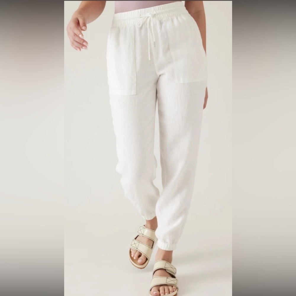 Athleta Cabo Linen High Rise Wide Leg Pant,Size 3X